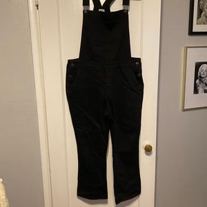 Gap 1969 Black Denim Cropped Overalls Size 32